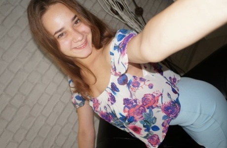 Brunette teen takes some nude selfies showing her big ass & her juicy tits